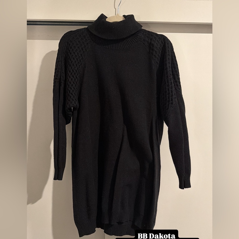 BB Dakota Women's Black Turtleneck Mini Dress